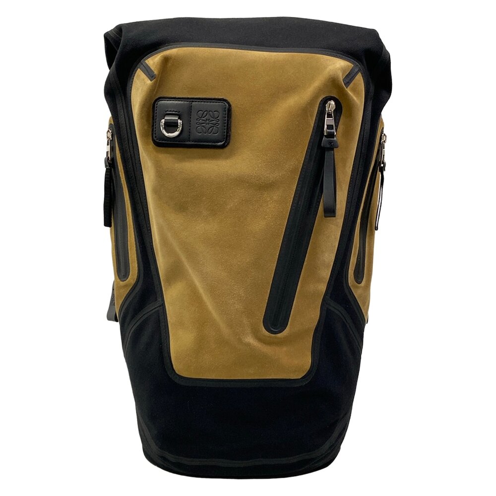 Loewe Backpack Black Light Brown Nylon Suede